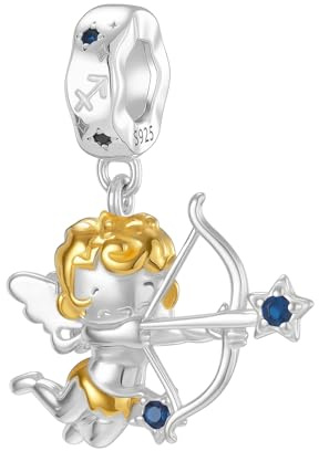 Symretie Pendentif avec pierre de naissance de septembre en argent 925 pour femmes, compatible avec des bracelets et des colliers de style Pandora et européen. Adapté pour les femmes et les filles.