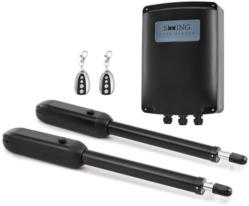 CO-Z Motorisation Portail Battant 220V/24V Double Bras pour 2 Vantaux Jusqu'à 1000KG 6M avec 2 Télécommandes Moteur DC Automatisme à Vérins Télescopique Alimentation Solaire ou Batteries