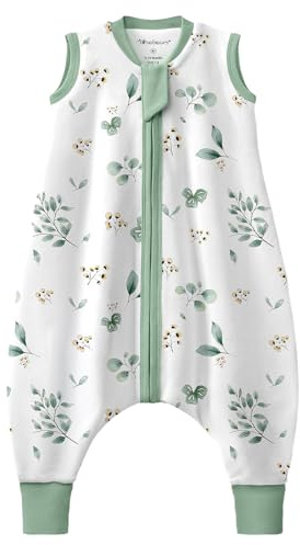 Mosebears 1.0 Tog Baby Sleeping Bag - Cotton Sleeveless Sleep Sack for Baby(Plants,XL(3-4 Years))