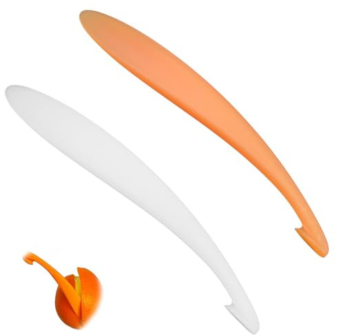 2 Pezzi Plastica Arancione Peeler, Eplucheur di Agrumi Efficace per Sbucciatore d'Arancia e Altri Agrumi, Utensile Pratico per Multifunctional Peeler Knife per Cucina e Vita Quotidiana