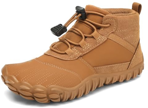 SAGUARO Barefoot Zapatillas de Trail Running Niños Niñas Zapatos de Minimalistas Descalzas Antideslizantes para Exterior Interior, Marrón, 26 EU