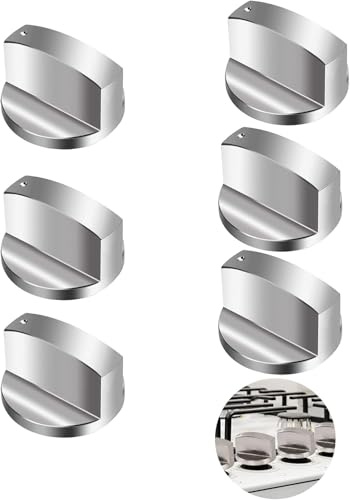 Perillas de Control 6mm Cocina de Gas Cocina de Botones Metal Mandos Cocina Universal de Interruptor Para Cocina de Gas Horno Estufa 6 Piezas