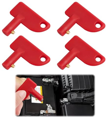 EUYKQNOI 4 Piezas Llave Desconectador de Batería, BateríA de Corte de Llaves para Interruptor de Coche, Interruptor de Corte, Coche del Aislador para Barco Yate Modificado Corte de Repuesto