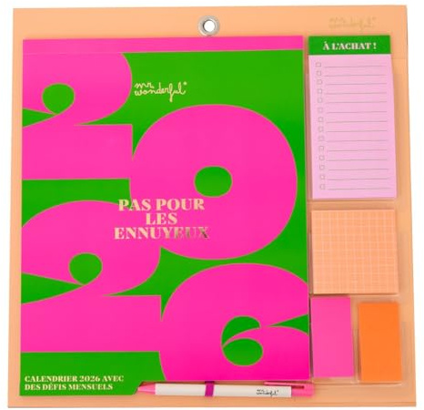 Mr. Wonderful - Calendrier mural magnétique 2026 - Pas pour les ennuyeux