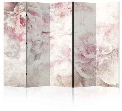 LUMASOUL Separe Divisorio Interno Bifacciale - Paravento da Interno 5 Pannelli Divisorio per Ambienti - Divisori per Interni con Motivo Fiori - 225x172 cm