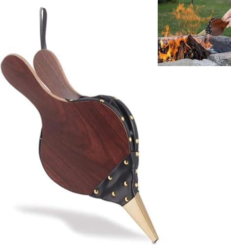 UQMIQURA Soufflet pour cheminée et barbecue, boucle de suspension, petit souffleur à main, pour barbecue, feu, cuisine en extérieur, 43 x 19 cm