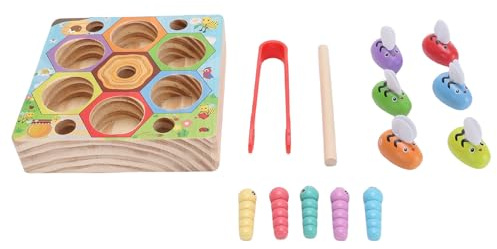 Aatraay Jouet de Ruche en Bois, Jeu de Correspondance des Couleurs pour Les Tout-Petits avec Pince à épiler, Jouet éducatif Précoce pour la Coordination œil-Main et la motricité Fine