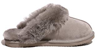 Reissner Lammfelle Zapatillas de estar por casa con diseño de ángel Nadine, pantuflas de ante | forro interior de auténtica piel de cordero de merino | con corona de pelo |, platino, 37 EU