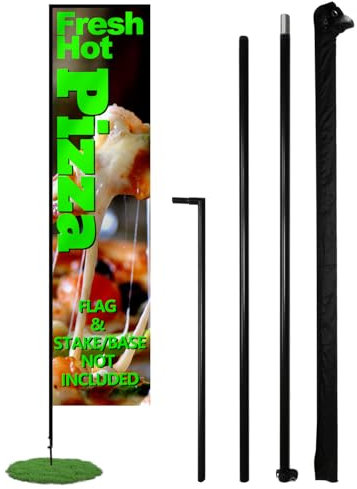 Set asta bandiera piuma Anley - Set asta bandiera svolazzante assemblato con borsa per il trasporto - Adatto per bandiere 2Ft X 6Ft piuma (non incluse) - SOLO pennone