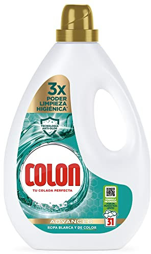 Colon Higiene - Detergente para Lavadora con Activos Higiénicos y Elimina Olores, Adecuado para Ropa Blanca y de Color, Formato Gel, 31 Dosis