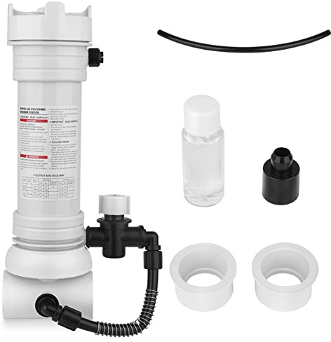Uppgraderad 320 automatisk klor/brom inline-matare kompatibel med Rainbow 320-klorinator, R171096 matare med kompletta tillbehör, ett års garanti