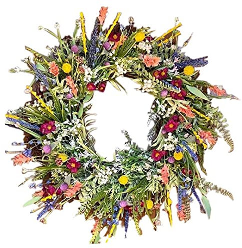 Liummrcy Flores Artificiales de Corona de Puerta, Corona de Puerta en Puerta de 45 cm, guirnaldas Decorativas multipropósito de guirnaldas de Verano Colorida de Verano, guirnaldas de Flores