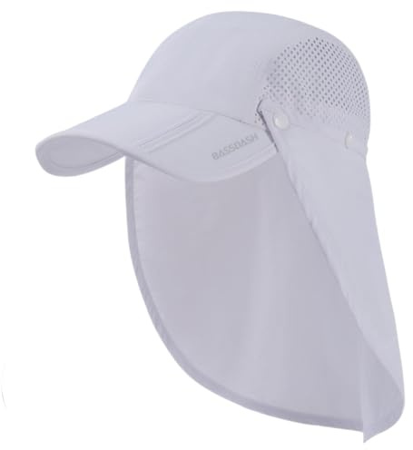 Bassdash UPF 50 + Cappello da Pesca Pieghevole Cappello da Baseball cap con Collo Rimovibile Flap Portatile per Uomini Donne Golf Escursionismo
