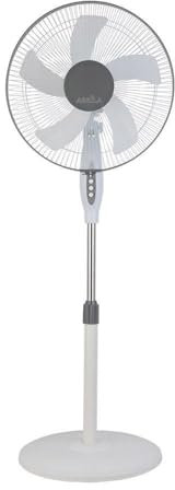 Ventilador De Pie Belmonte Blanco/gris 3 Vel.45w 5aspas Orientable, Fijo Y Rotatorio Regx43x40 Cm