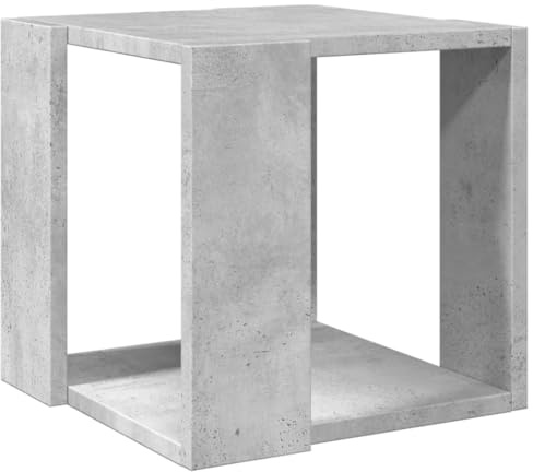 vidaXL Coffee Table with Storage - Concrete Grey Engineered Wood - Square Accent Side Table for Living Room/Bedroom