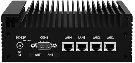 HSIPC Alder Lake N100 Quad Core Firewall Micro Appliance, mini PC, router con DDR5 8G RAM 128G SSD, 4*i226-V puerto RJ45 AES-NI
