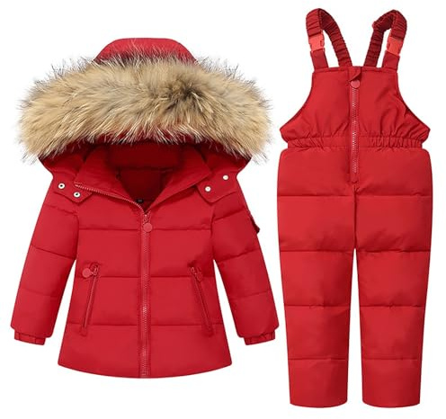 Surttan Set Bimba Tute Completo Da Neve Invernale Set Tuta Sci Da Bambina Calda Set Da Sci Per Bambini Apertura Con Zip Set Tuta Impermeabile Bimbo Bambina Tuta Da Neve Per Bambini Set Da Sci