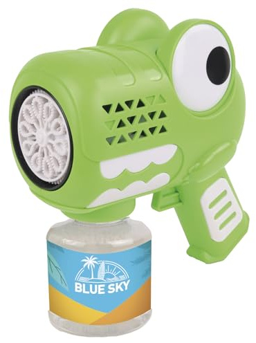 BLUE SKY - Machine à Bulles Automatique - Bulles de Savon - Crocodile - Rose - Plastique - 042871 - sans Fil - Jouet pour Enfants - Jeu en Plein air - Jeu d'été - Anniversaire - 3 Ans