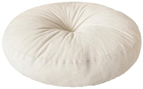 LOVIVER Rundes Bodenkissen, Bodenkissen, Sitzpolster, Großes Meditationskissen für Schlafzimmer, Tatami para Wohnzimmer, Espacios Interiores, Beige