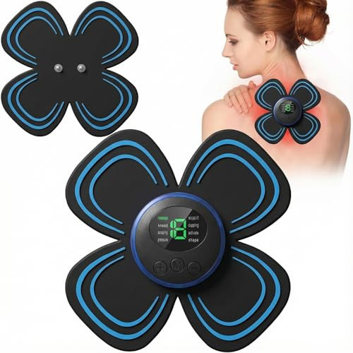 TENS Électrostimulateur Musculaire pour Le soulagement de la Douleur, la Stimulation Musculaire, et la Massage Relaxation, 8 Modes et 19 Niveaux pour Bras, Cou, Dos, Taille et Jambes