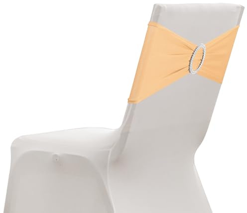 sourcing map Paquete de 10 bandas elásticas para silla, banda elástica para silla con hebilla deslizante, lazos elásticos universales para bodas, fiestas, ceremonias, eventos, decoración, champán