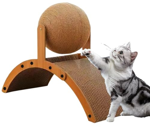 Jouet à griffer pour chat Jouet Rotatif Interactif En Sisal Naturel | Planche À Gratter Chat Pour l'intérieur, salle de séjour, chambre à coucher, appartement, balcon, patio, extérieur, maison,