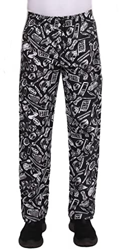 Mirabella Health & Beauty Unisex kockbyxor timje, Redskap på svart bakgrund, XL