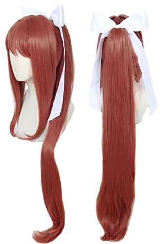 Linfairy Girl Wig Halloween Cosplay Disfraz de Vestuario para Mujeres Peluca Larga con Arco Blanco