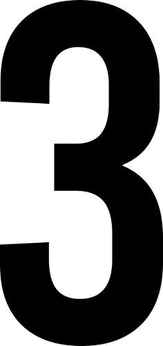 ShirtInStyle Zahlen selbsklebende Aufkleber, von 2-50cm Höhe, Mülltone, Haustür, Basteln, Boote, Nummern, Kennzeichen, Türen, Hausnummer, Bootsnummer, Zahl 3-20cm, Farbe schwarz