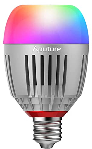 Aputure Accent B7C 7W RGBWW Smart Bulb CCT-intervall 2.000K-10.000K och Sidus Link-app kompatibel för trådlös kontroll och inbyggt batteri