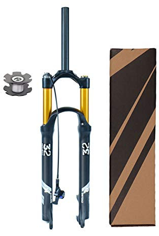 TOMYEUS 26 27,5 29 Zoll MTB Federgabel, Gerade Röhre 1-1/8 Fahrrad Luft Stoßdämpfer Vorderradgabel Federweg 120mm (Farbe : Remote Lock-A, Size : 27.5 inch)