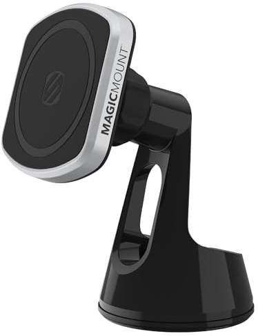 Scosche MP2WD-XTSP MagicMount Pro2 Magnetic Car Phone Holder - Ultimate Magnetic Car Mount for Windshield or Dashboard with Suction Cup - Compatible with MagSafe, iPhones, Galaxy, Pixel & Smartphones