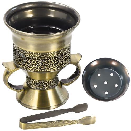 Weihrauch-Räuchharz-Brenner, Räuchergefäß, Bakhoor-Brenner, Holzkohle-Räucherbrenner, Räucherbrenner mit Griff und Zange für Yoga, Spa-Aromatherapie