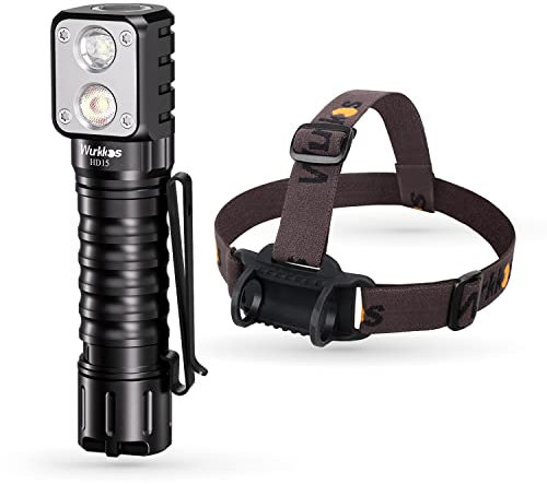 Wurkkos HD15 Stirnlampe,2000 Lumen Kopflampe,Spotlicht und Flutlicht,Vielseitig Einsetzbar,EDC Taschenlampe mit LH351D und SST20 LED für Outdoor und Indoor- Aktivitäten