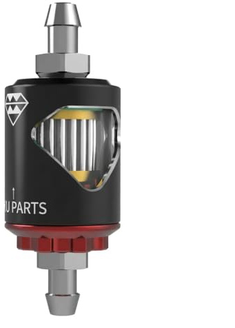 CocoMocart 1/4 inch Fuel Filter Kit, Universal 1/4 Metal Gasoline Inline Fuel Filters 8mm with Clear View Glass for Motorcycle ATV Dirt bike Classic bikes and Small Engines