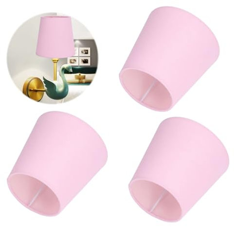 3 Stück kleiner Lampen schirm für Kerzen lampen, rosa Clip auf Trommel lampen, kleine Beige Tisch lampen schatten, Lampen schirme für Bodenlampen Ersatz Lampen schirme Kronleuchter