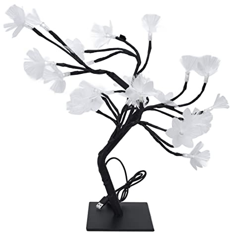 Tyenaza Luz de Flor de simulación con energía USB, lámpara de árbol de Fibra óptica de 24LED, Luces de árbol bonsái para Escritorio en Flor, para decoración del hogar