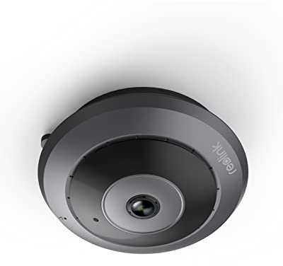 REOLINK WiFi Security Fisheye Camera, 2K+ 6MP 360° Panorama, 2.4/5GHz WiFi Indoor Wireless Security Camera, Person Motion Detection, Supports up to 512GB microSD, Ceiling/Wall/Desk Mount, FE-W (Black)