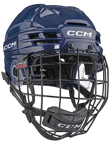 CCM Tacks 720 Eishockeyhelm mit Käfig Visier, Senior (Navy, S)