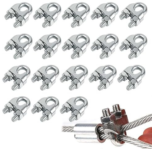 Fezf 18 Stück Drahtseilklemme 3mm Edelstahl Stahlseil Klemme Seilklemme Drahtseilklemmen Bügelseilklemmen