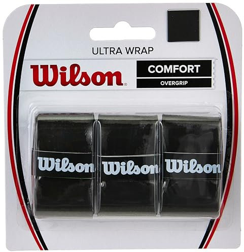 Wilson Unisex Griffband Ultra Wrap Overgrip, schwarz, 3 Stück, WRZ403000 (Packung mit 2)