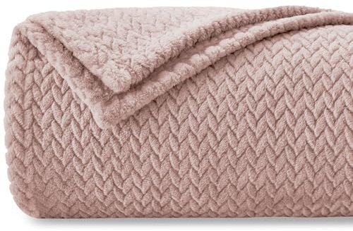 Homebliss Mantas para Sofa 270 x 230 cm,Manta Polar Franela Extra Suave,100% Microfibra Flannel Blanket,Multiusos Plaid para Cama,Cubrecama,Cubresofá,Rosa