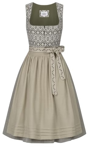 Nübler Midi Dirndl Gudrun in Oliv, Größe:42