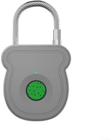 Eawfgtuw Candado de huella dactilar, recargable por USB, entrada sin llave, cerradura de seguridad biométrica para puerta, equipaje, armario, viaje, portátil (gris)
