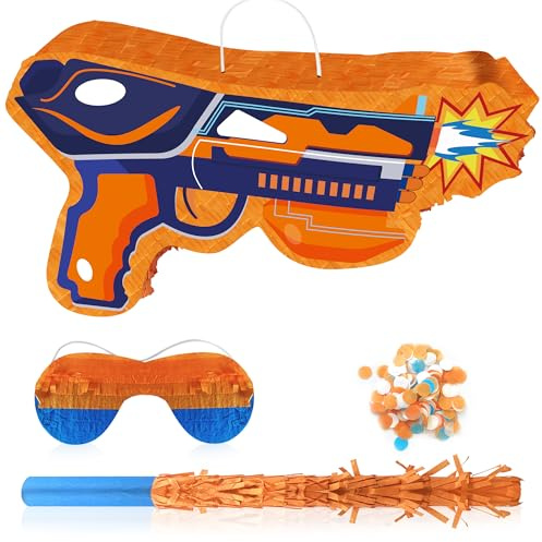 Dart War Piñata, 14.6''x 8.86'' Dart War Themed Party Pinata Bundle - Dart War Piñata Large, Dart War Party Decorations Blindfold & Dart War Birthday Party Stick etc Dart War Birthday Party Supplies