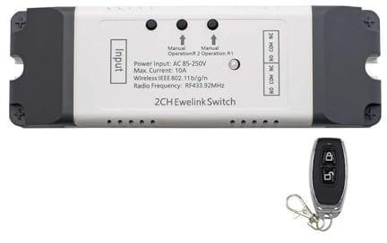 Moteur Portail Coulissant Commutateur ouvre-porte intelligent APP télécommande for porte de Garage support Alexa Echo Google Home EWelink contrôle + RF 433 MHz(AC85-250V and Remote)
