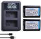 DuraPro 2X NP-FW50 Akku + LED USB Dual Ladegerät für Sony Alpha7 7ii 6500 6400 6300 6000 5100 SLT A55V A33 A35 A37 NEX-7 NEX-6 NEX-F3 NEX-3 NEX-5 NEX-5N NEX-5T Kamera