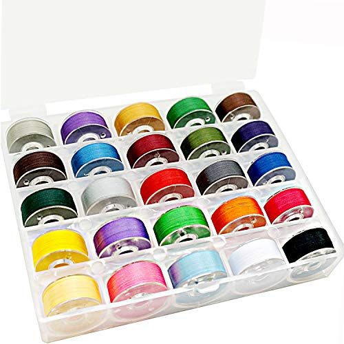 New brothread 25pcs Colores Variados 70D/2 (60WT) bobina y hilo Plastica Size A (SA156) Para Bordado y Costura sobre Brother/Singer/Babylock/Janome/Kenmore máquina