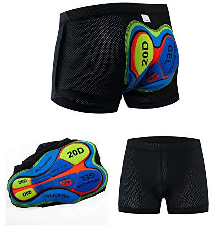 JPOJPO Herren Fahrradshorts Radunterhose 20D Gepolstert Eng Stoßfest MTB Atmungsaktiv, 1, Klein