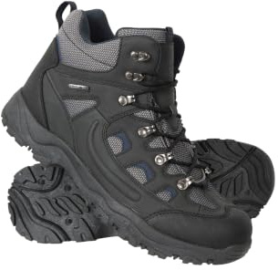 Mountain Warehouse Adventurer Mens Waterproof Hiking Boots - IsoDry Shoes - Hiking, Outdoors Black Adult Shoe Size 10